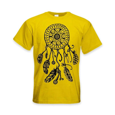Dreamcatcher Native American Hipster Large Print Men's T-Shirt XL / Yellow