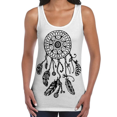 Dreamcatcher Native American Hipster Large Print Women's Vest Tank Top M / White