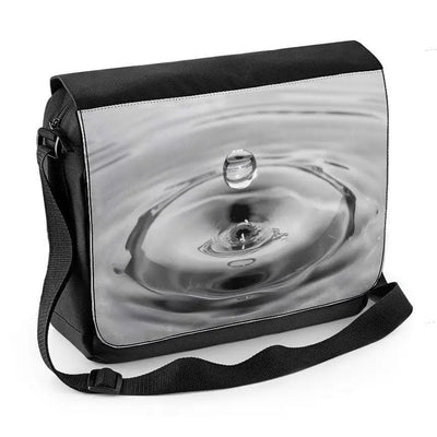 Drop of Water Black and White Laptop Messenger Bag