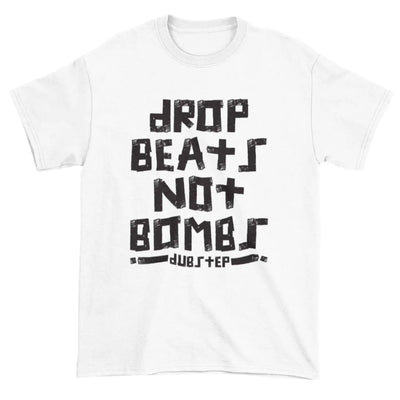 Dubstep Drop Beats Not Bombs Men's T-Shirt XL / White