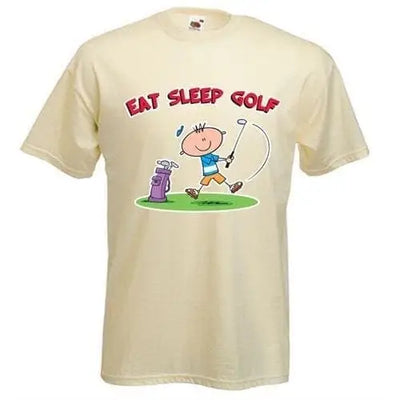 Eat Sleep Golf Mens T-Shirt L / Cream