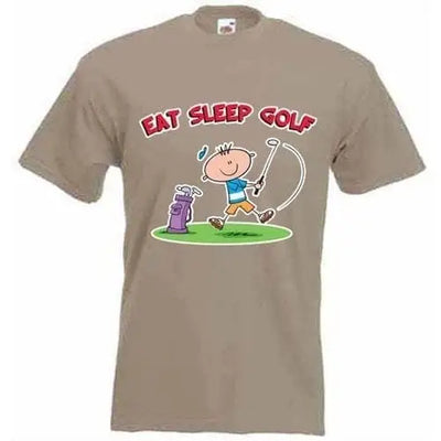 Eat Sleep Golf Mens T-Shirt L / Khaki