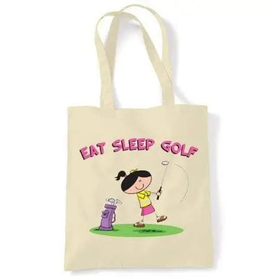 Eat Sleep Golf Shoulder Bag Cream