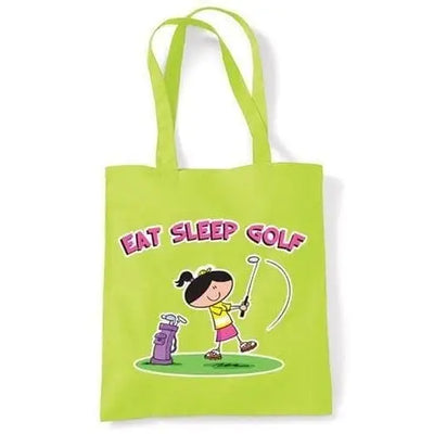 Eat Sleep Golf Shoulder Bag Lime Green
