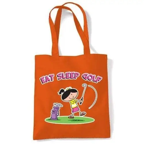 Eat Sleep Golf Shoulder Bag Orange
