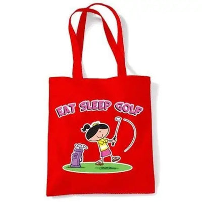 Eat Sleep Golf Shoulder Bag Red