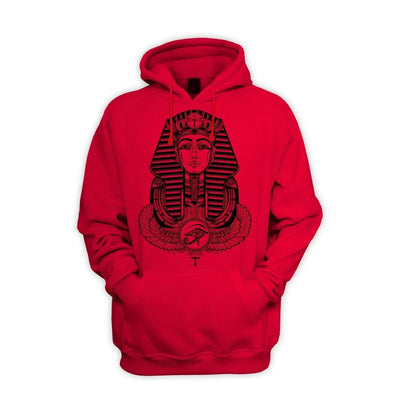 Egyptian Pharoah With Winged Ankh Symbol Men's Pouch Pocket Hoodie Hooded Sweatshirt M / Red