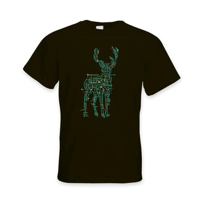 Electric Deer Stag Hipster Men's T-Shirt M