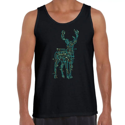 Electric Deer Stag Hipster Men's Tank Vest Top S