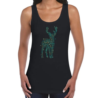 Electric Deer Stag Hipster Women's Tank Vest Top XL