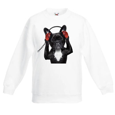 French Bulldog DJ Children's Unisex Sweatshirt Jumper 3-4