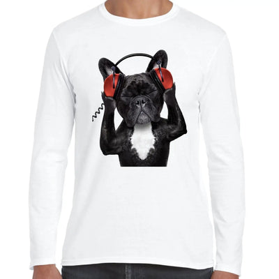 French Bulldog DJ Funny Men's Long Sleeve T-Shirt XL