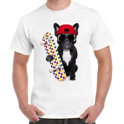 French Bulldog Skateboarder Funny Men's T-Shirt M