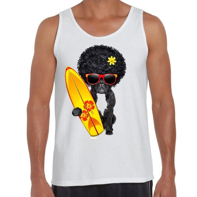 French Bulldog Surfer With Afro Hair Men's Tank Vest Top L