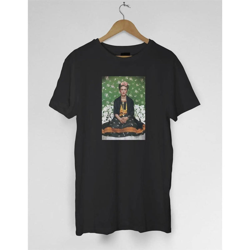Frida Kahlo Flowers Mens T Shirt - Modern Art Hipster Vintage M / Black