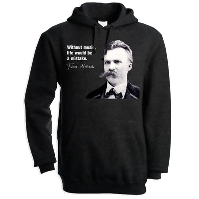 Friedrich Nietzsche Music Quote Men's Pouch Pocket Hoodie Hooded Sweatshirt XL