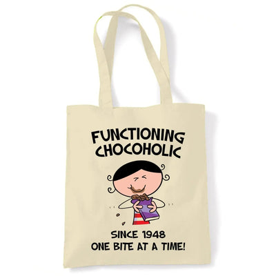 Functioning Chocoholic Since 1948 One Bite at a Time 75th Birthday Tote Bag