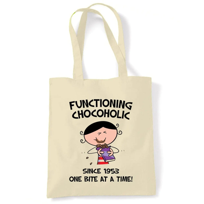 Functioning Chocoholic Since 1953 One Bite at a Time 70th Birthday Tote Bag