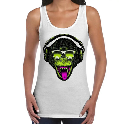 Funky Monkey DJ Women's Tank Vest Top XXL / White