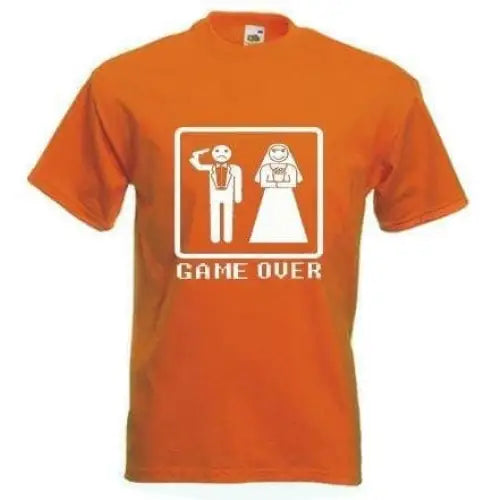 Game Over Stag Do Mens T-Shirt XL / Orange