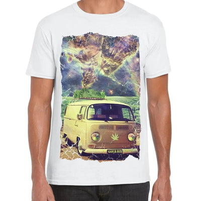 Ganja Bus Cannabis Large Print Men's T-Shirt XXL