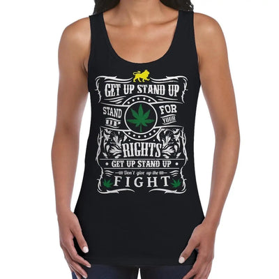Get Up Stand Up Reggae Women's Tank Vest Top M / Black