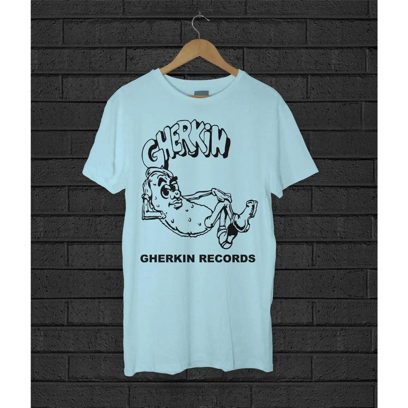 Gherkin Records T-Shirt - Chicago House Mr Fingers Armando Mike Dearborn M / Light Blue