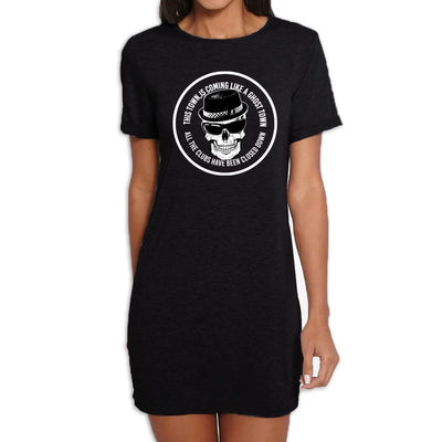 Ghost Town Skull Logo The Specials Ska Women's T-Shirt Dress L / Black