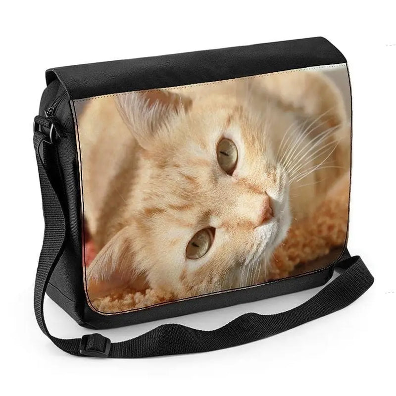 Ginger Cat Lying Down Laptop Messenger Bag