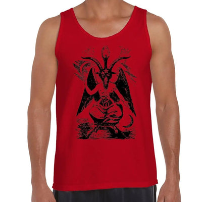 Goat Of Mendes Baphomet Pagan Men's Tank Vest Top M / Red