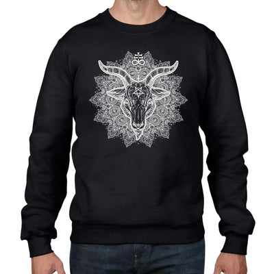 Goat of Mendes Mandala Baphomet Pagan Men's Sweatshirt Jumper XL / Black