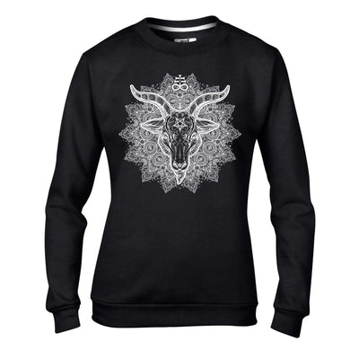 Goat of Mendes Mandala Baphomet Pagan Women's Sweatshirt Jumper XXL / Black
