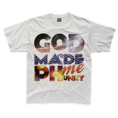 God Made Me Phunky Disco Large Print Kid's T-Shirt 9-10