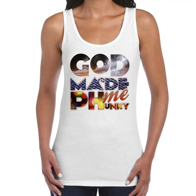 God Made Me Phunky Disco Large Print Women's Vest Tank Top XXL