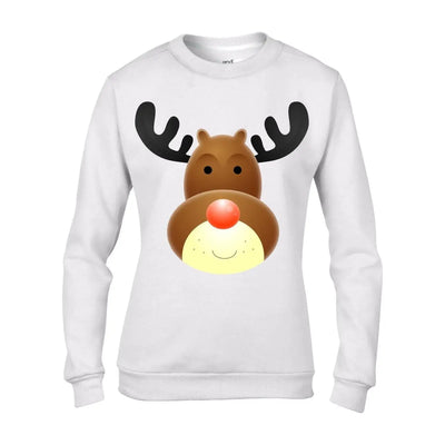 Goofy Rudolph Reindeer Funny Christmas Women's Jumper \ Sweater XL