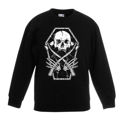 Grim Reaper Coffin Children's Toddler Kids Sweatshirt Jumper 3-4 / Black