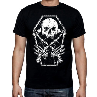 Grim Reaper Skeleton In A Coffin Men's T-Shirt 3XL