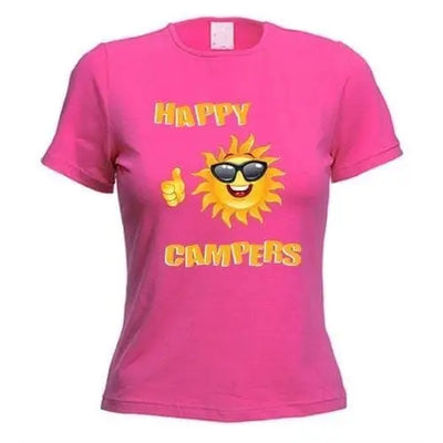 Happy Campers Women's T-Shirt L / Dark Pink