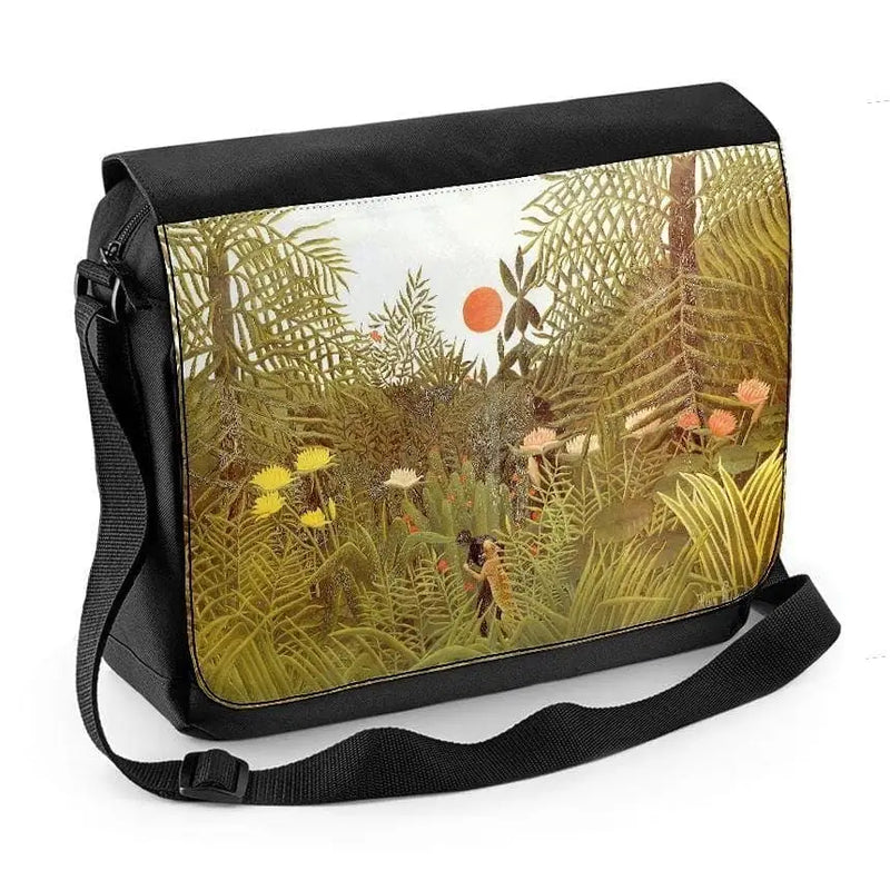 Henri Rousseau Virgin Forest with Setting Sun Laptop Messenger Bag