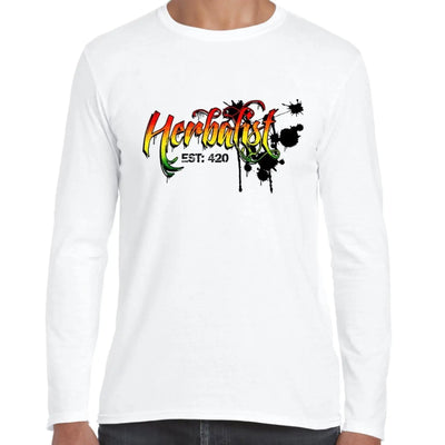 Herbalist Cannabis Reggae Long Sleeve T-Shirt XXL / White