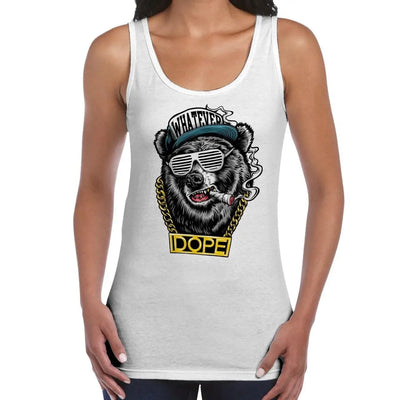 Hip Hop Bear Women's Tank Vest Top S / White