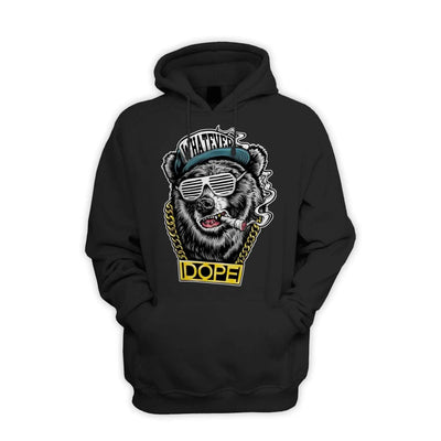 Hip Hop Dope Bear Men's Pouch Pocket Hoodie Hooded Sweatshirt M / Black