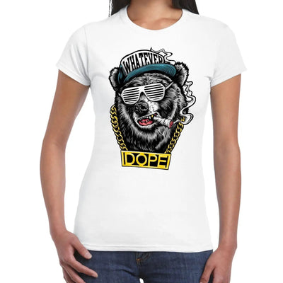 Hip Hop Dope Bear Women's T-Shirt L / White