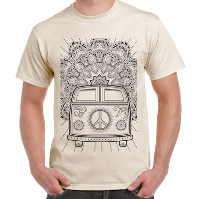 Hippie Van VW Camper Large Print Men's T-Shirt L / Cream