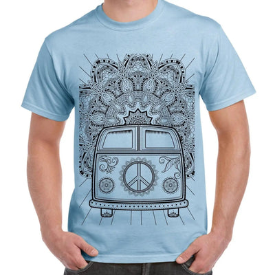 Hippie Van VW Camper Large Print Men's T-Shirt L / Light Blue