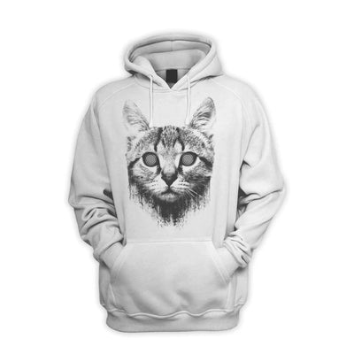 Hypnotized Kitten Cat Men's Pouch Pocket Hoodie Hooded Sweatshirt S / White