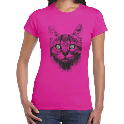 Hypnotized Kitten Cat Women's T-Shirt S / Dark Pink