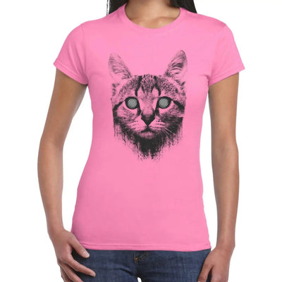 Hypnotized Kitten Cat Women's T-Shirt S / Light Pink