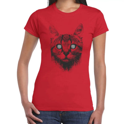 Hypnotized Kitten Cat Women's T-Shirt S / Red