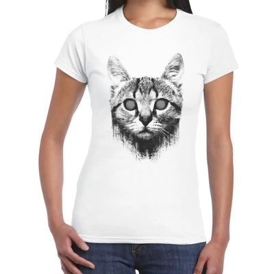 Hypnotized Kitten Cat Women's T-Shirt S / White